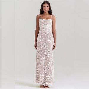 HOUSE OF CB Artemis Long Sleeve Lace Maxi Dress NO BOLERO